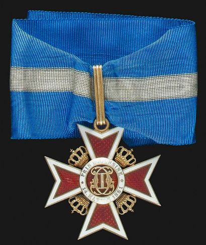 null ROUMANIE 
ORDRE DE LA COURONNE, créé en 1881. 
Croix de commandeur à titre civil...