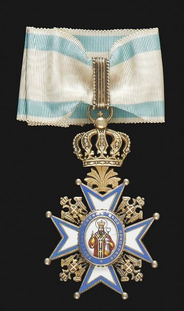 null SERBIE
ORDRE DE SAINT SAVA, créé en 1883.
Croix de commandeur du 2e modèle,...
