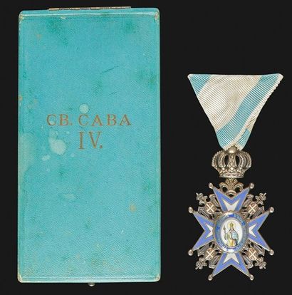 null SERBIE
ORDRE DE SAINT SAVA, créé en 1883.
Croix d’officier du 2e modèle, 2e...