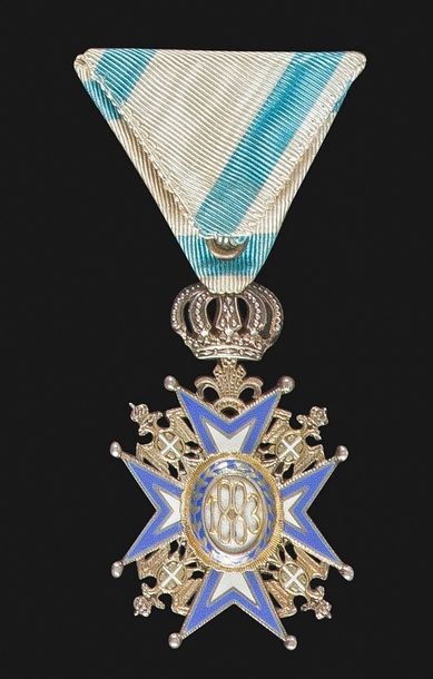 null SERBIE
ORDRE DE SAINT SAVA, créé en 1883. 
Croix de chevalier (5e classe du...