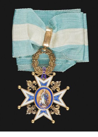 null ESPAGNE
ORDRE DE CHARLES III, créé en 1771.
Croix de commandeur en vermeil et...