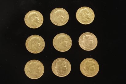 null 9 pièces de 20 Francs en or dans un sachet 2017056.
- 4 pièces de 20 Francs...