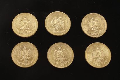 null 6 pièces de 50 Pesos en or dans un sachet numéroté 2017008

Frais acheteur :...