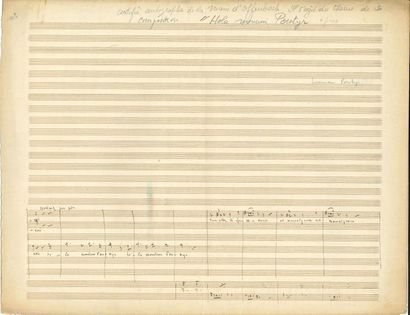 null Jacques OFFENBACH (1819-1880). Manuscrit musical autographe ; 6 pages oblong...