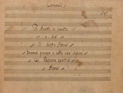 null Gaspare SPONTINI (1774-1851). Manuscrit musical autographe signé, Gli Amanti...
