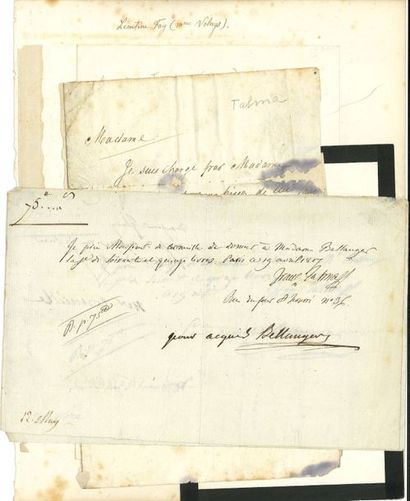 null François TALMA (1763-1826) le grand tragédien. 2 P.A.S., Paris 1807 ; 1 page...