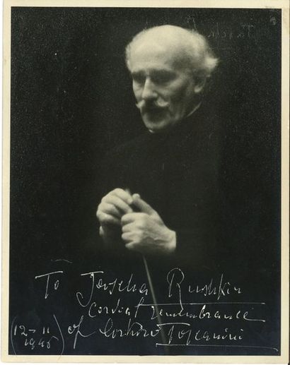 null Arturo TOSCANINI (1867-1957). Photographie avec dédicace autographe signée,...