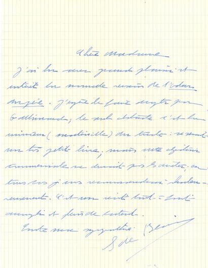 null Simone de BEAUVOIR (1908-1986). L.A.S., [Rome 7 août 1967], à Mme Meurs, à Bruxelles ;...