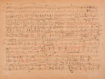 null Emmanuel CHABRIER (1841-1894). Manuscrit musical autographe ; 2 pages oblong...
