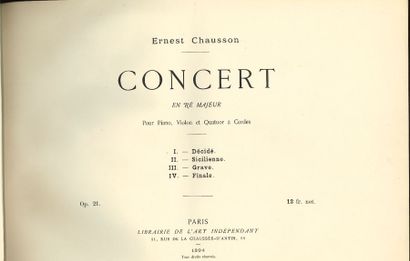 null Ernest CHAUSSON (1855-1899). 2 partitions imprimées, en éditions originales.

...