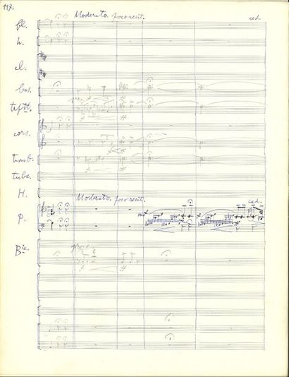 null Henri Cliquet-Pleyel (1894-1963). Manuscrit musical autographe, Concerto, [1940] ;...