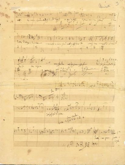 null Gaetano DONIZETTI. Manuscrit musical autographe, [pour Maria Padilla] ; 2 pages...