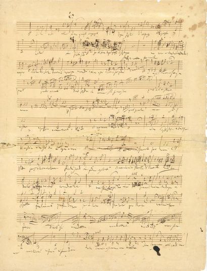 null Gaetano DONIZETTI. Manuscrit musical autographe, [pour Maria Padilla] ; 2 pages...