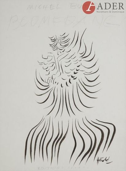 null Jacques HEROLD (1910-1987)
Projet d’illustration pour Boomrang de Michel Butor
Encre.
Signée...
