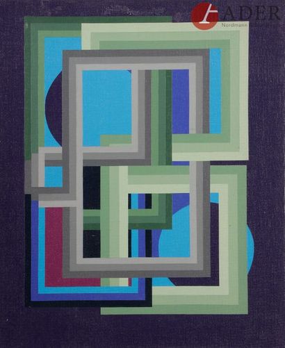 null Bernard JARDEL (1932-1984)
Composition 76II39
Acrylique sur carton toilé.
Signée...