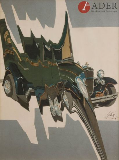 null César Baldiccini dit CéSAR (1921-1998)
La Cadillac, 1973
Lithographie.
Signée...