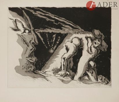 null André MASSON (1896-1987)
Composition
Eau-forte.
Non signée.
42 x 53.5 cm