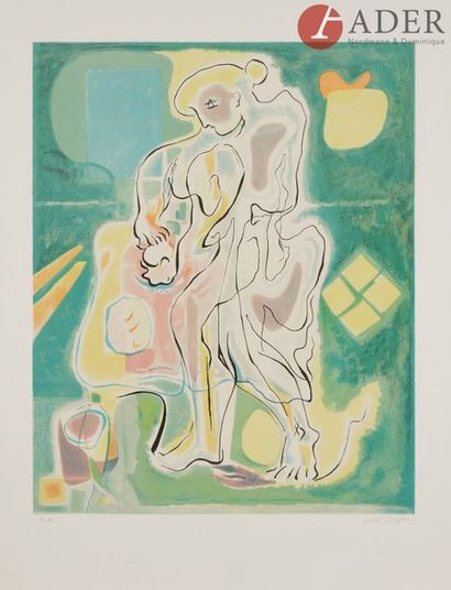 null André MASSON (1896-1987)
Composition
Lithographie.
Signée et annotée « EA ».
76...