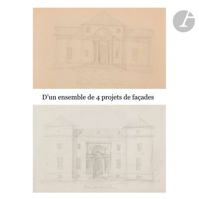 null EMILIO TERRY (1890-1969)
4 projets - études - esquisses de façade, vers 1953
Petits...