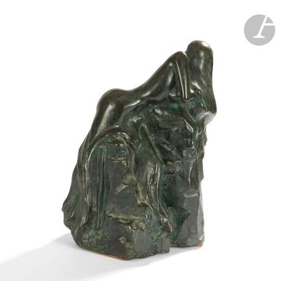 null YANN DELACOUR (NÉ EN 1975) 
Nu au rocher, [1990]
Sculpture. Épreuve en bronze...