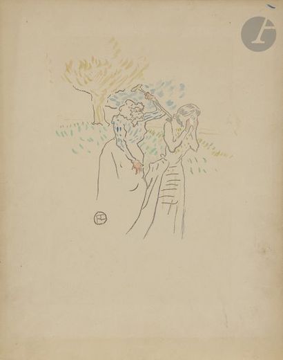null Henri de TOULOUSE-LAUTREC (1864 - 1901)
« Les Deux sœurs légendaires » : L’Aînée...