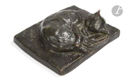 null Théophile-Alexandre STEINLEN (1859 - 1923)
Chat couché, lové
épreuve en bronze...