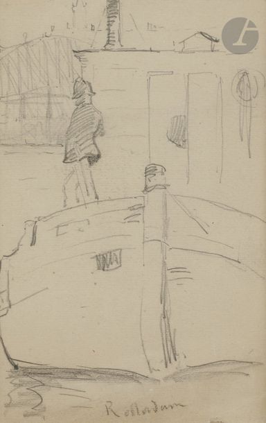 null Henri-Edmond CROSS (1856 - 1910)
À quai - Rotterdam
2 dessins au crayon noir.
L’un...