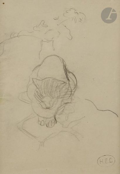 null Henri-Edmond CROSS (1856 - 1910)
Chat - Chien
2 dessins, crayon noir.
Portent...