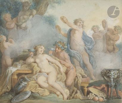 null Jacques-Philippe CARESME (1734 - 1796)
Bacchanale
Gouache aquarellée.
Signée...