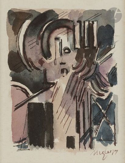 null Albert GLEIZES (1881 - 1953)
Composition cubiste, vers 1950
Aquarelle.
Signée...