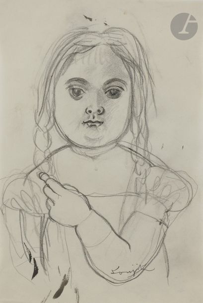 null Léonard-Tsuguharu FOUJITA (1886 - 1968)
Portrait de fillette
Mine de plomb et...