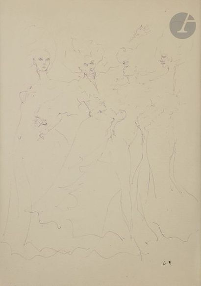 null Leonor FINI (1908 - 1996)
Personnages
Encre.
Monogrammé.
34 x 25,5 cm