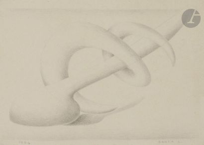 null Laszlo BARTA (1902 - 1961)
Spirale, 1946
Crayon noir.
Signé en bas à droite...