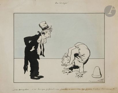 null Benjamin RABIER (1869 - 1939)
Au cirque, 1895
Encre et aquarelle.
Signé et daté...