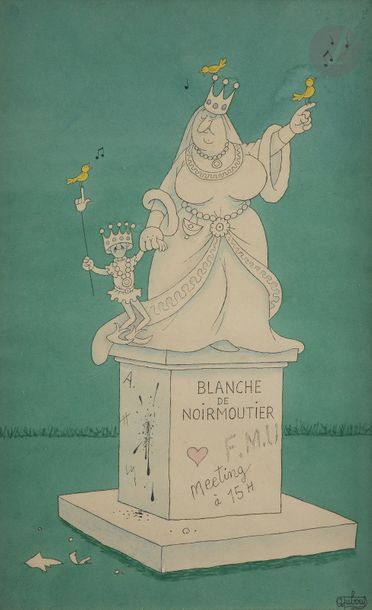 null Albert DUBOUT (1906 - 1978)
Blanche de Noirmoutier
Encre et aquarelle.
Signé...