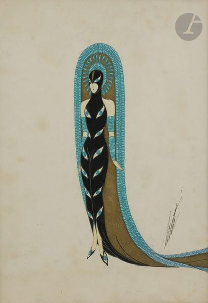 null Romain de Tirtoff, dit ERTÉ (1892 - 1990)
Les Émeraudes
Gouache et peinture...