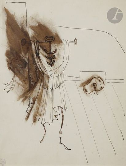 null Jean COCTEAU (1889 - 1963)
Spectre d’Orphée ayant perdu sa tête, vers 1926
Encre...