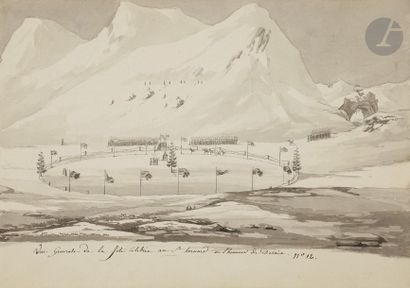 null Hippolyte LECOMTE (1781 - 1857)
Vue générale de la fête célébrée au Mont Saint-Bernard...