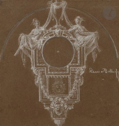 null Albert-Ernest CARRIER-BELLEUSE 
(1824 - 1887)
Projet pour une pendule (?)
Fusain...