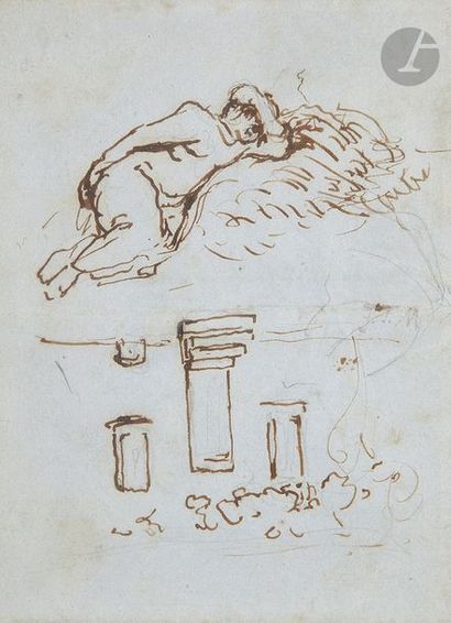 null Jean-François MILLET (1814 - 1875)
Étude d’homme endormi
Plume et encre brune.
Porte...