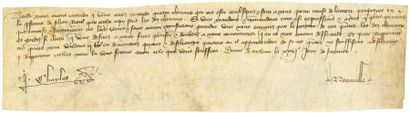 null CHARLES VI (1368-1422) Roi de France.
L.S. « Charles », Melun 26 janvier [vers...