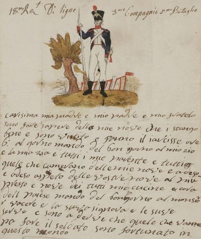 null lettres de cantinières.
25 L.A.S., 1806-1874 ; 50 pages in-fol. ou in-4, dont...