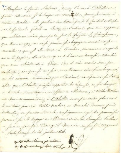 null NAPOLÉON Ier (1769-1821) Empereur.
L.S. « NP » avec 2 lignes autographes, Porto...