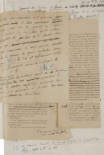 null FRANCE Anatole (1844-1924) écrivain.
manuscrits et notes autographes, et épreuves...