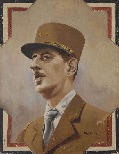 null [GAULLE Charles de (1890-1970)]. PASQUIER.
Portrait en buste du général de Gaulle....