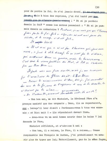 null MALRAUX André (1901-1976) écrivain.
tapuscrit avec additions et corrections...