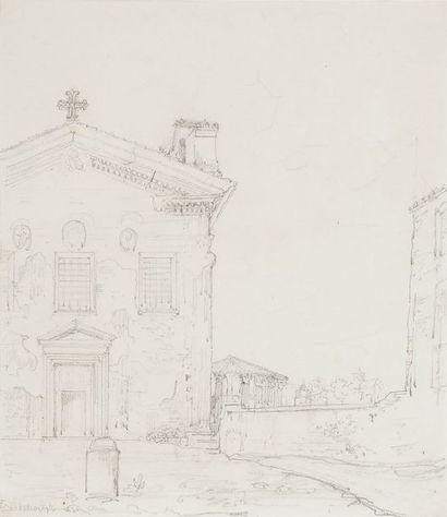 null Louis BENOIS (1796 - 1873)
Temple de la Fortune, Rome 1821
Crayon noir.
19,5...