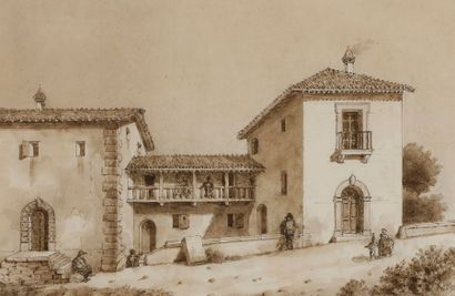null Antoine-Jean DESPLAN (1790 - 1873)
Auberge delle Murate, route de Naples à Rome,...