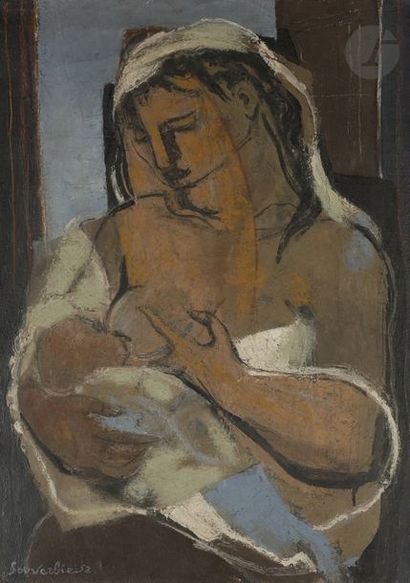 null Jean SOUVERBIE (1891-1981)
Maternité, 1952
Huile sur toile.
Signée et datée...