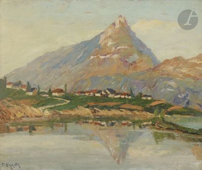 null Francis CARIFFA (1890-1975)
Lac du Bourget, La baie de Grésine Saint-Innocent...